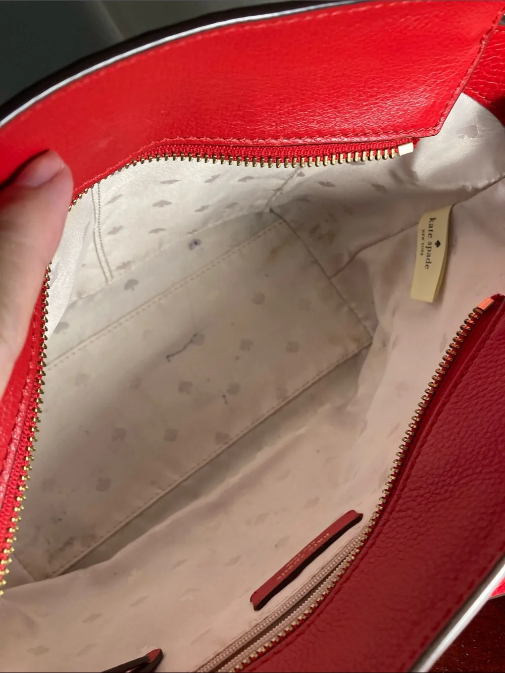 Kate Spade New York hot chili red pebbled leather satchel  and wallet set